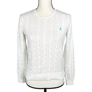 Ralph Lauren White Cable Knit Sweater